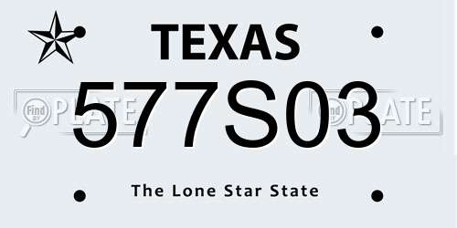 577S03 Texas License Plate