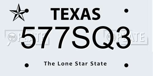 577SQ3 Texas License Plate