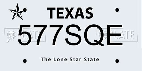 577SQE Texas License Plate