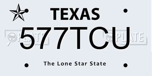 577TCU Texas License Plate