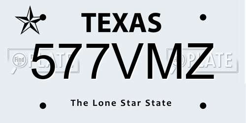 577VMZ Texas License Plate