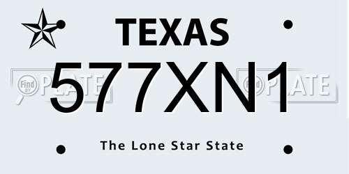 577XN1 Texas License Plate
