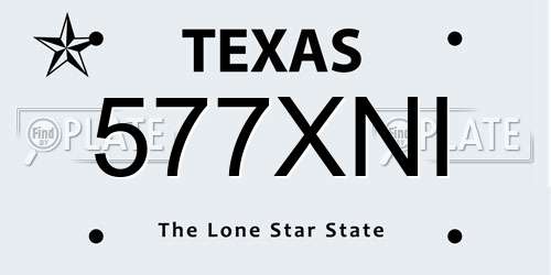 577XNI Texas License Plate