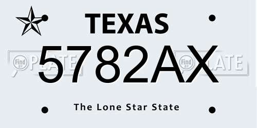 5782AX Texas License Plate