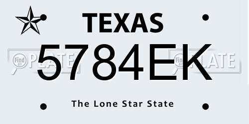 5784EK Texas License Plate