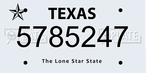 5785247 Texas License Plate