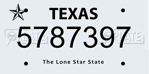 5787397 Texas License Plate