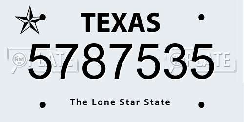 5787535 Texas License Plate