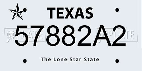 57882A2 Texas License Plate