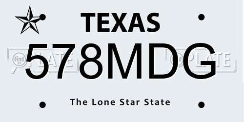 578MDG Texas License Plate