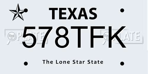 578TFK Texas License Plate
