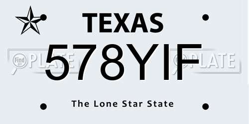 578YIF Texas License Plate