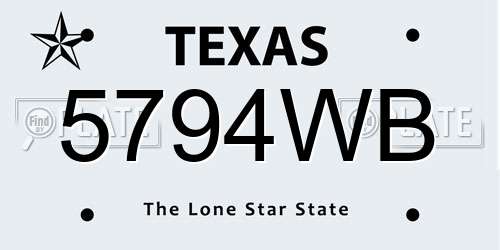 5794WB Texas License Plate