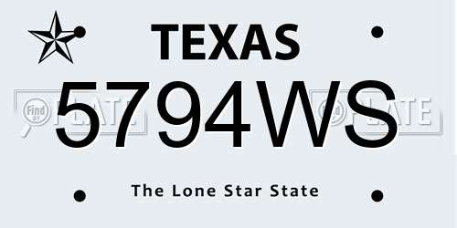 5794WS Texas License Plate