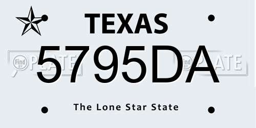 5795DA Texas License Plate