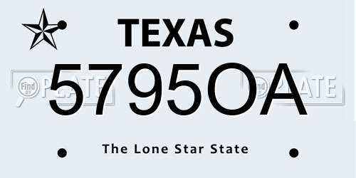 5795OA Texas License Plate