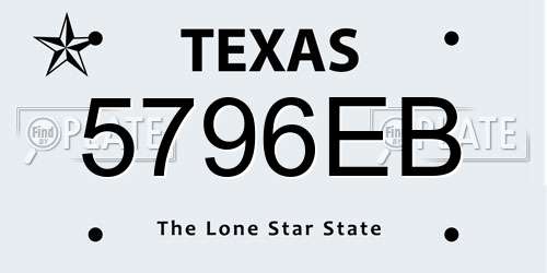 5796EB Texas License Plate