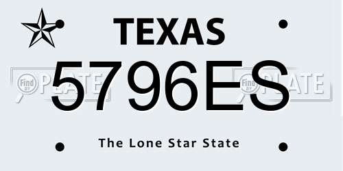5796ES Texas License Plate