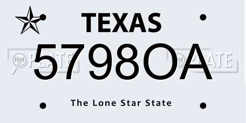5798OA Texas License Plate