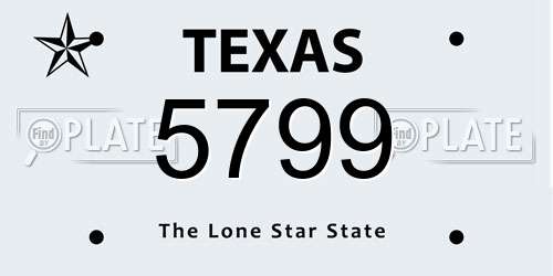 5799 Texas License Plate