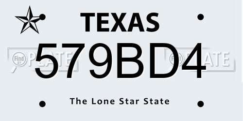 579BD4 Texas License Plate