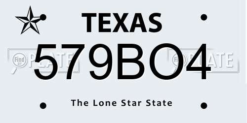 579BO4 Texas License Plate