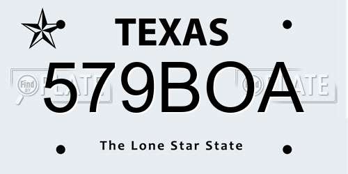 579BOA Texas License Plate