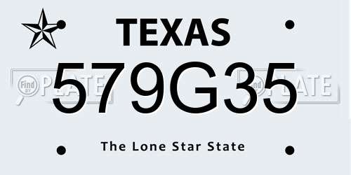 579G35 Texas License Plate