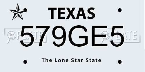 579GE5 Texas License Plate