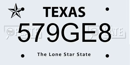 579GE8 Texas License Plate