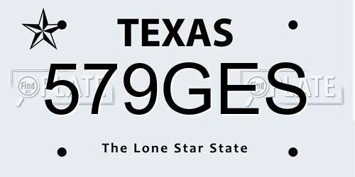 579GES Texas License Plate
