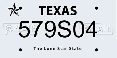 579S04 Texas License Plate