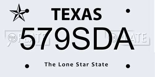 579SDA Texas License Plate
