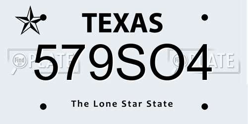 579SO4 Texas License Plate