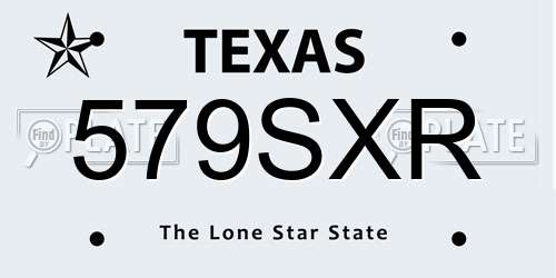 579SXR Texas License Plate