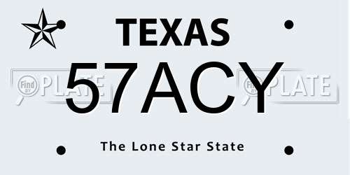 57ACY Texas License Plate