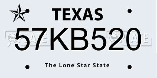 57KB520 Texas License Plate