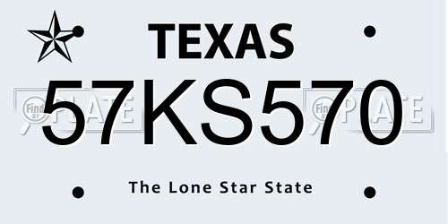 57KS570 Texas License Plate