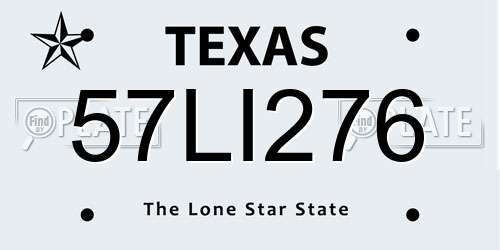 57LI276 Texas License Plate