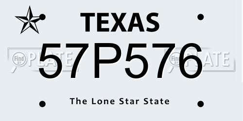 57P576 Texas License Plate