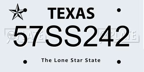 57SS242 Texas License Plate