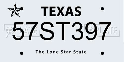 57ST397 Texas License Plate