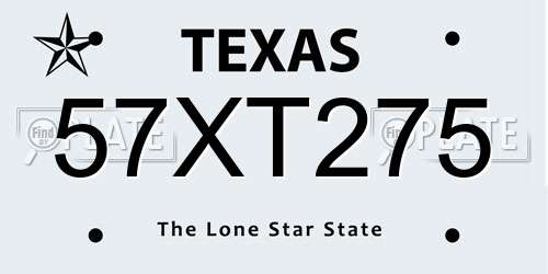 57XT275 Texas License Plate