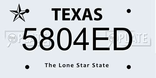 5804ED Texas License Plate