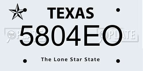 5804EO Texas License Plate