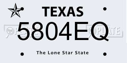 5804EQ Texas License Plate