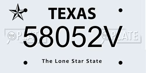 58052V Texas License Plate