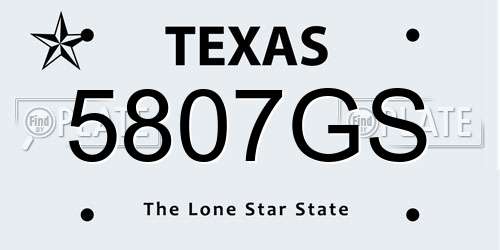 5807GS Texas License Plate