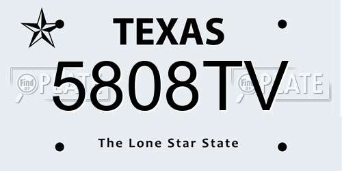 5808TV Texas License Plate