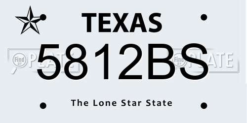 5812BS Texas License Plate